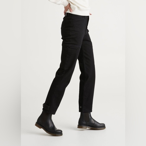 NWT Duer All-Weather Denim High Rise Barrel Pant - Black - Picture 4 of 16